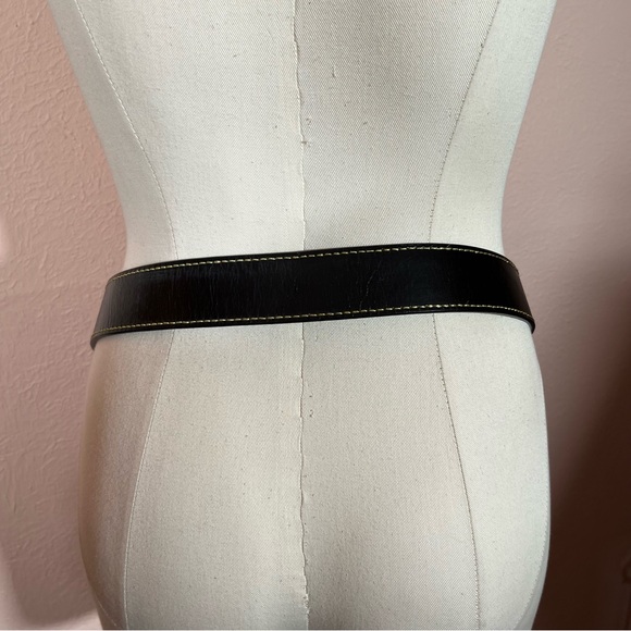 Betsey Johnson Vintage Y2K Western Black Leather Oversized Floral Belt med 31-35 main image 11
